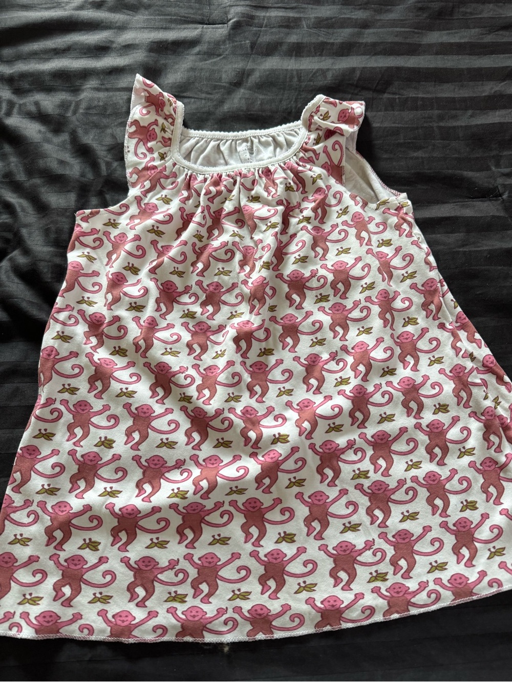 Roller Rabbit Pink Monkey Print Sleeveless Nightgown